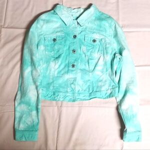 Mossimo Supply Co Women's Light Washed Denim Jean Jacket Green XL